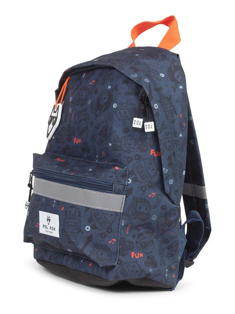 Sac à dos mini POL FOX à imprimé Robot bleu marine Bleu gris - Kiabi