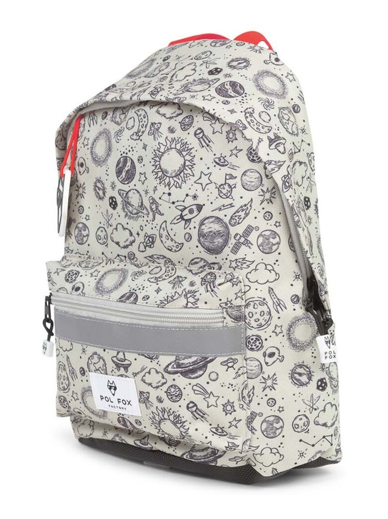 Sac à dos mini POL FOX ROCKET gris motif fusées et planètes Multicolore - Kiabi