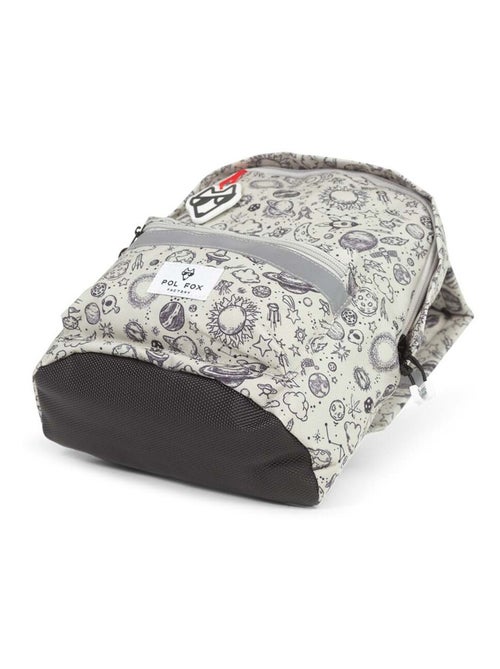 Sac à dos mini POL FOX ROCKET gris motif fusées et planètes - Kiabi
