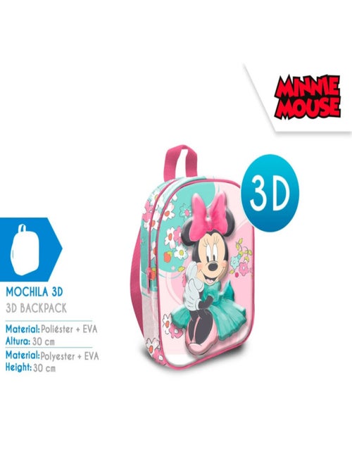 Sac à Dos Minnie motif 3D - Hauteur 30 cm - Kiabi