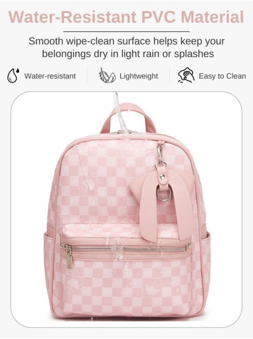 Sac à dos motif damier avec nœud résistant à l'eau 28x12x33 cm - miss lulu - Kiabi Sac à dos motif damier avec nœud résistant à l'eau 28x12x33 cm - miss lulu - Kiabi