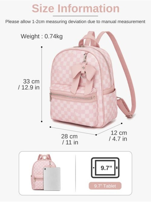 Sac à dos motif damier avec nœud résistant à l'eau 28x12x33 cm - miss lulu - Kiabi Sac à dos motif damier avec nœud résistant à l'eau 28x12x33 cm - miss lulu - Kiabi