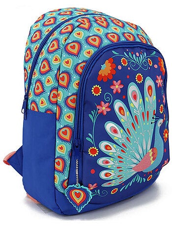 Sac à dos motif paon CMP en tissu synthétique