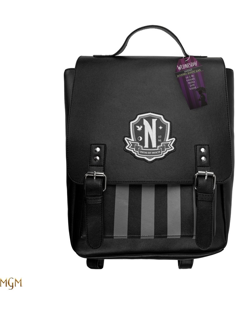 Sac à dos Noir Académie Nevermore - Mercredi Noir - Kiabi