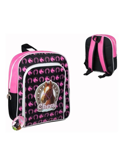 Sac à dos noir et rose Cheval - Kiabi