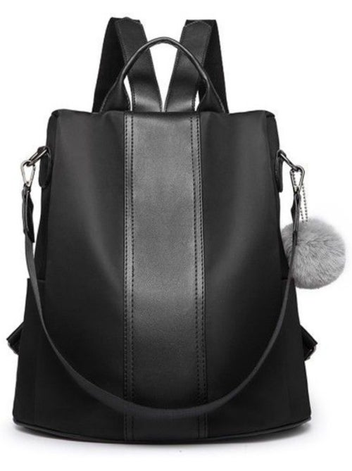 Sac à dos nylon et cuir pu fermeture antivol 30x14x32 cm - miss lulu - Kiabi Sac à dos nylon et cuir pu fermeture antivol 30x14x32 cm - miss lulu - Kiabi