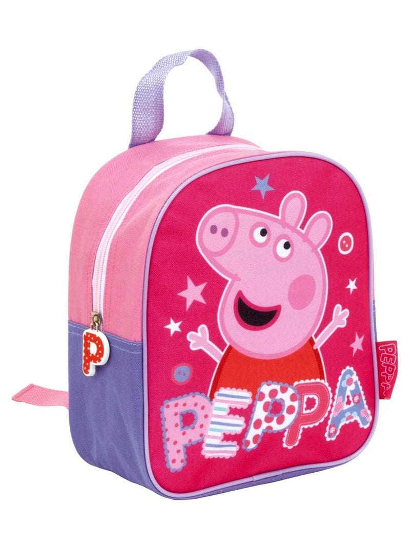 Sac à Dos Peppa Pig Fille - 12 Pouces - Rose Et Violet - Toile - Neuf