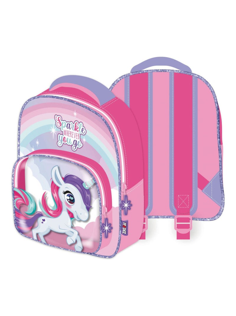 Sac à dos Poche Transparente - Licorne - 30x24.5x11 cm Rose - Kiabi