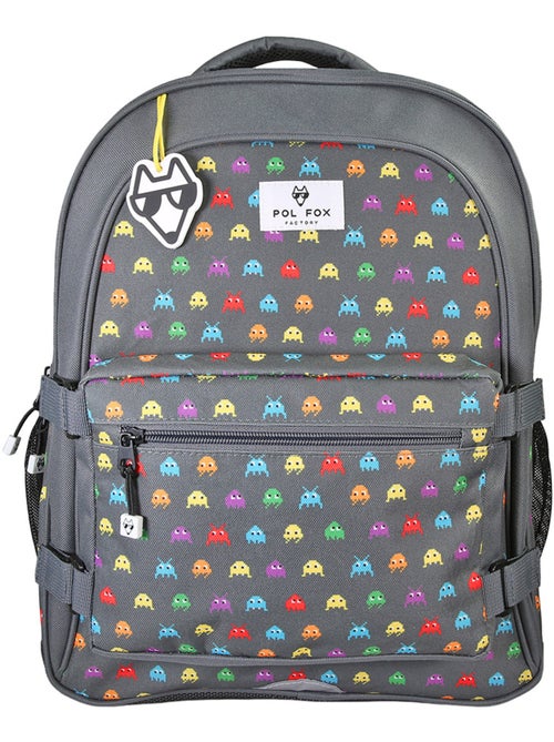 Sac à dos POL FOX SPACE INVADER garçon réversible 2 compartiments gris motif vaisseau - Kiabi Sac à dos POL FOX SPACE INVADER garçon réversible 2 compartiments gris motif vaisseau - Kiabi