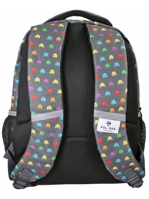 Sac à dos POL FOX SPACE INVADER garçon réversible 2 compartiments gris motif vaisseau - Kiabi Sac à dos POL FOX SPACE INVADER garçon réversible 2 compartiments gris motif vaisseau - Kiabi