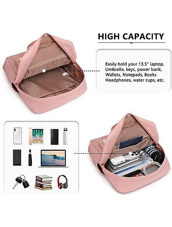 Sac à dos polyester housse de protection intégrée 27x12x36 cm - kono