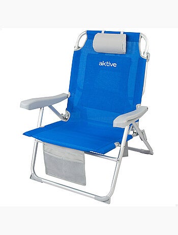 Sac à dos pour chaise de plage 55x66x86 cm 110 kg avec coussin, sac et poche aktive