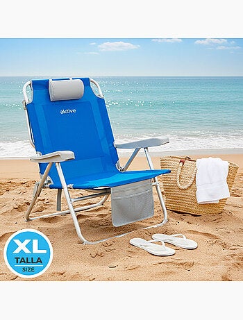 Sac à dos pour chaise de plage 55x66x86 cm 110 kg avec coussin, sac et poche aktive