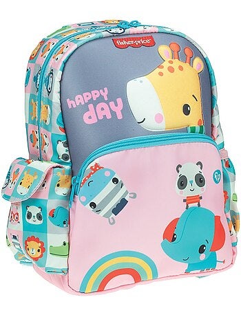 Sac à dos préscolaire motif girafe tissu matelassé Fisher-Price