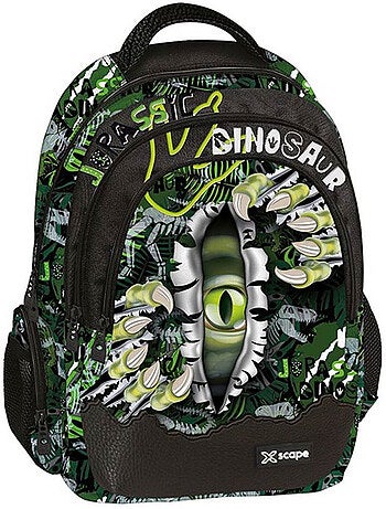 Sac à dos primaire Xscape 'Dino' – 42 cm, 3 poches à zip – Polyester 600D