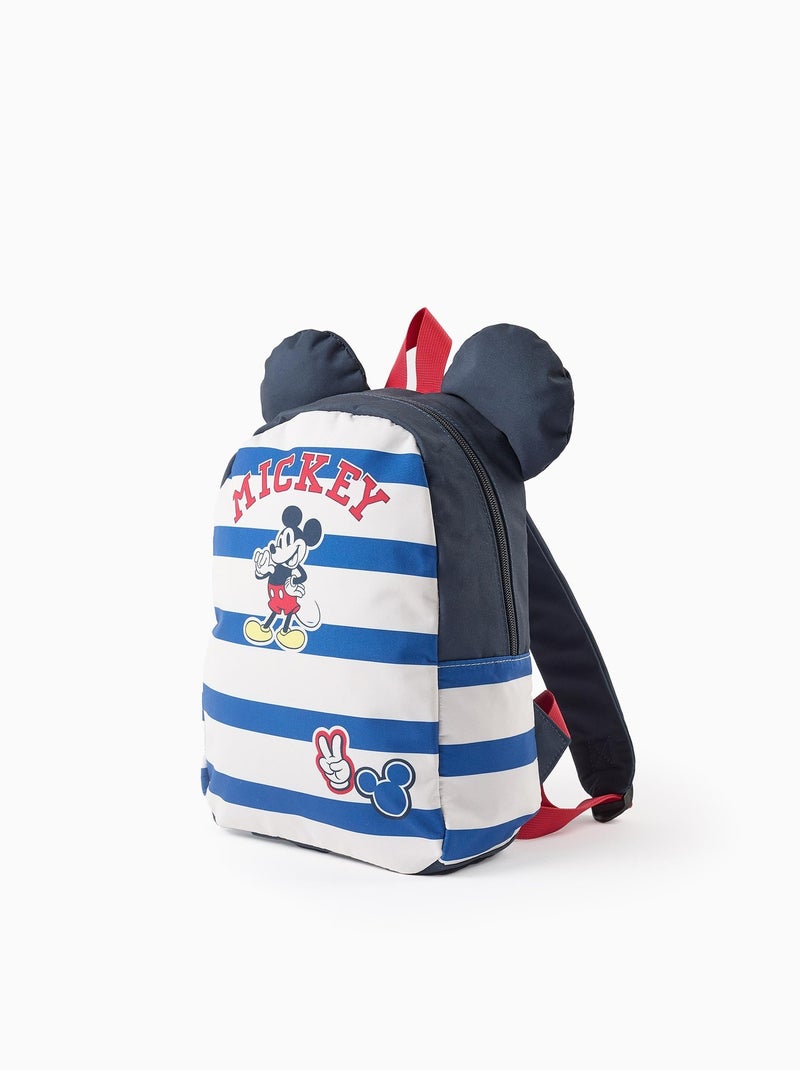 Sac à Dos Rayé avec Oreilles Mickey Bleu foncé - Kiabi