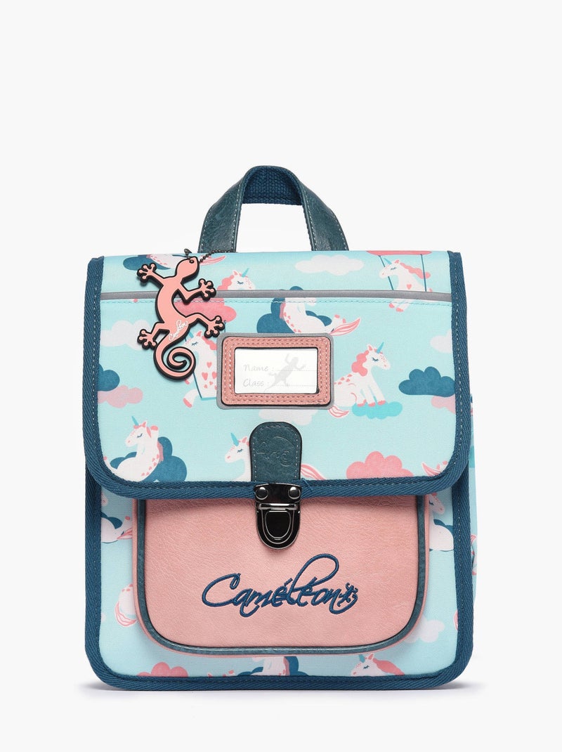 Sac à dos Retro Caméléon 31cm doté de 2 compartiments Bleu Rose Bleu - Kiabi