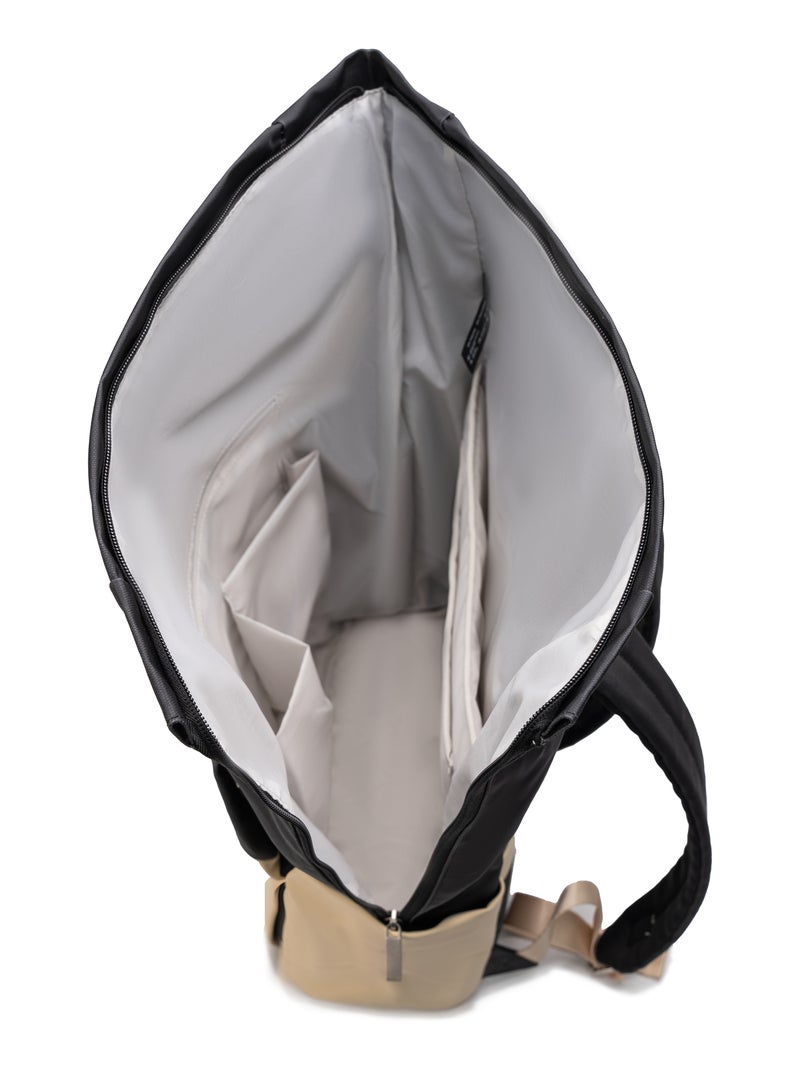 Sac à dos Roll-Top | Bagage à Main 40x30x20cm | Imperméable | Gourde Incluse | CELIMS France Beige - Kiabi
