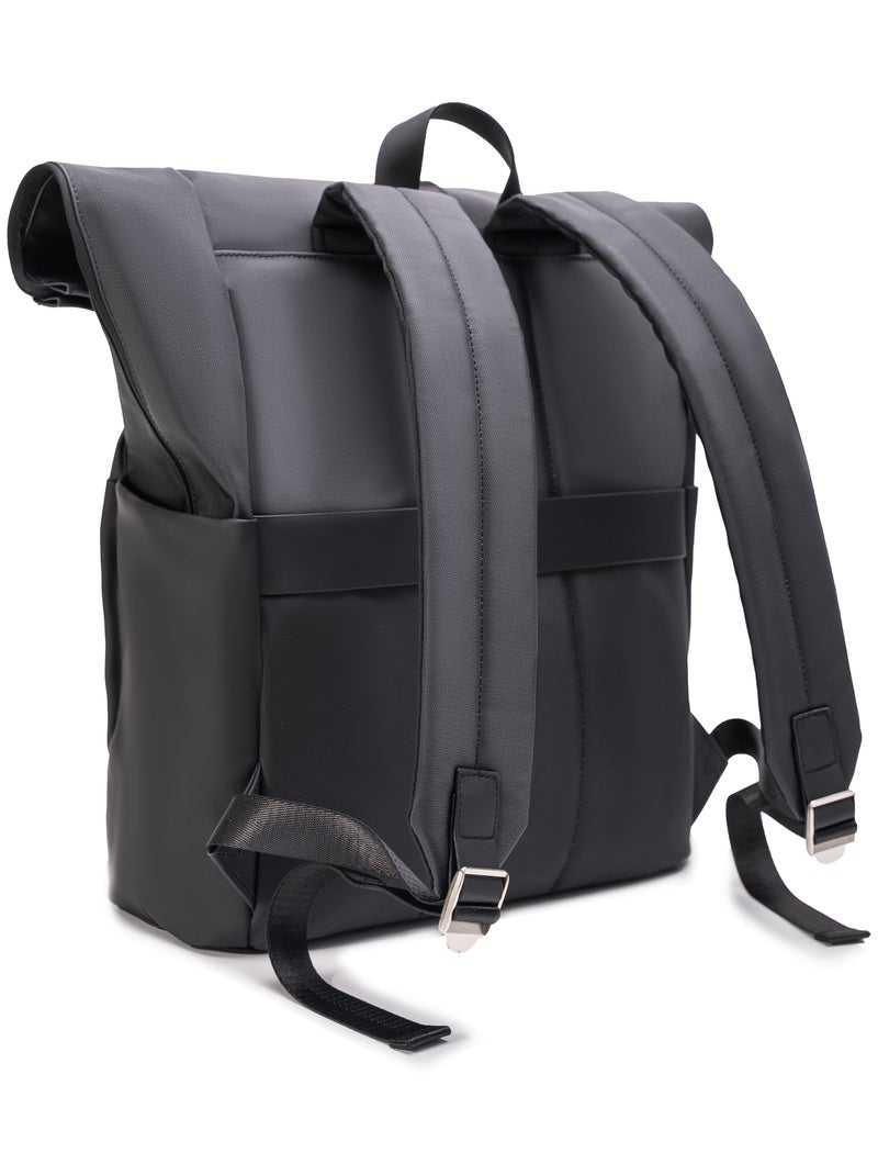 Sac à dos Roll-Top | Bagage à Main 40x30x20cm | Imperméable | Gourde Incluse | CELIMS France Noir - Kiabi