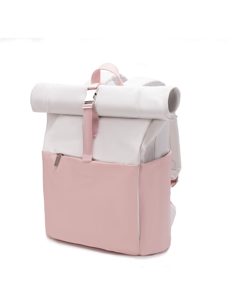 Sac à dos Roll-Top | Bagage à Main 40x30x20cm | Imperméable & Ultra-Résitant | CELIMS France Rose - Kiabi