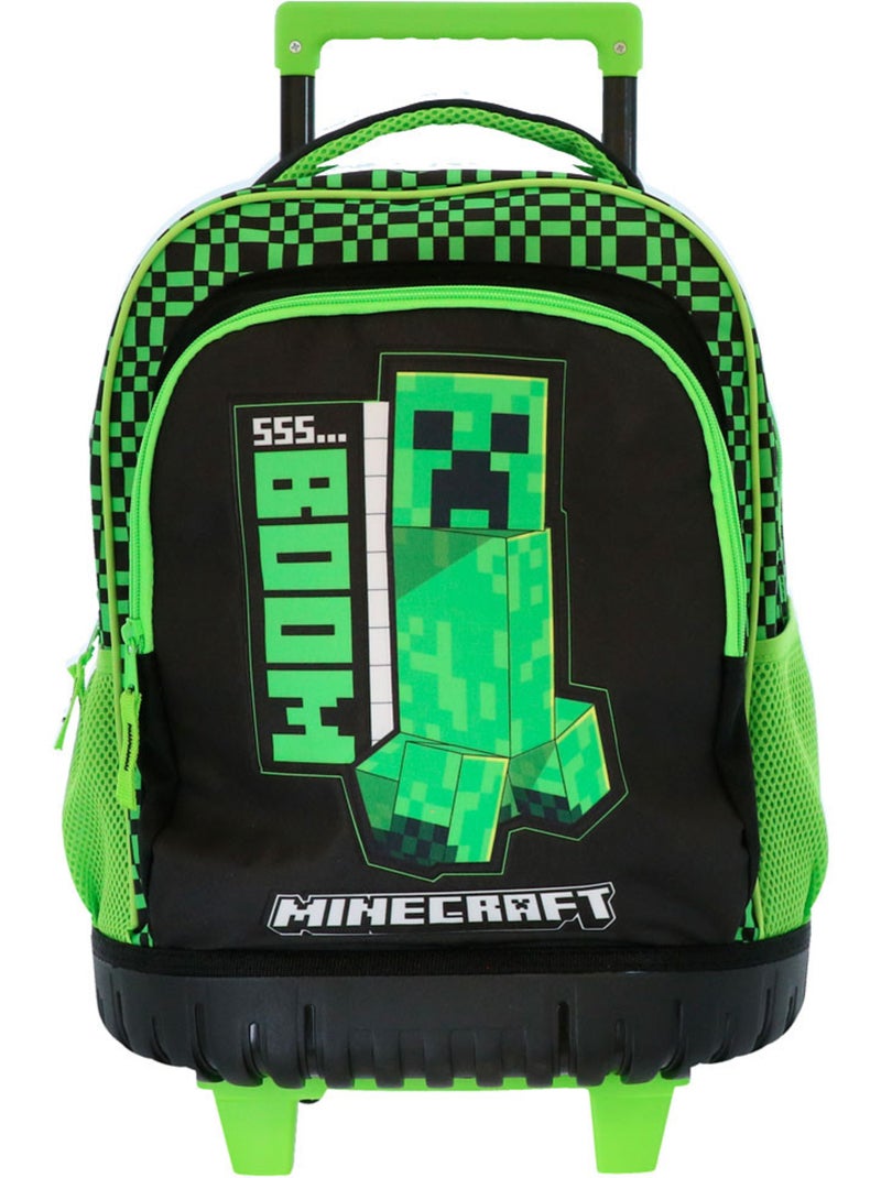 Sac à dos roulant Minecraft Creeper 43 cm 29 L 4 roues MINECRAFT Vert - Kiabi
