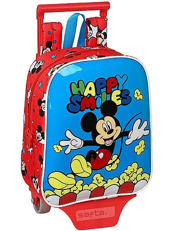 Sac à dos roulettes chariot 1 compartiment 'Mickey' 28x22x10 cm