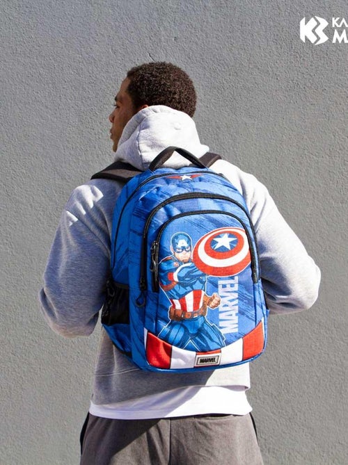 Sac à dos Running PLUS - Captain America Gears - Bleu - Taille Unique - Kiabi