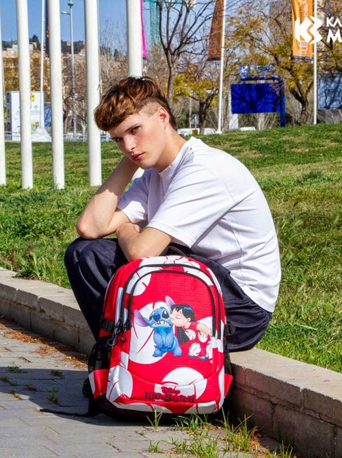 Sac à dos Running PLUS - Disney Lilo et Stitch Kiss - Rouge - Taille Unique - Kiabi