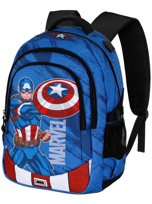 Sac à dos Running PLUS - Marvel Captain America Gears - Bleu - Taille Unique - Kiabi