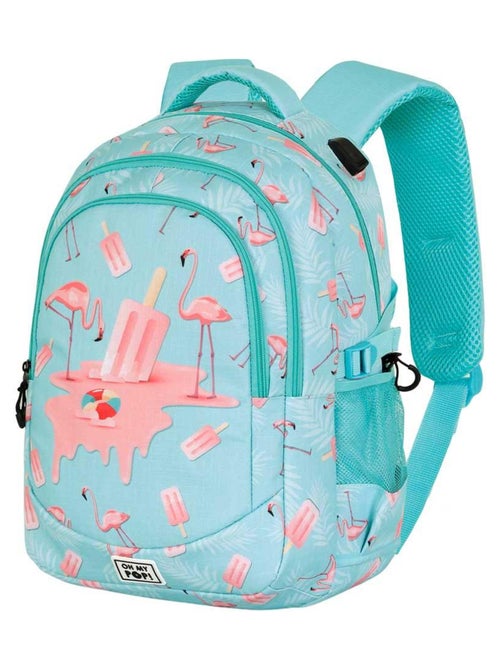 Sac à dos Running PLUS - Oh My Pop! Ice Flamingo - Turquoise - Taille Unique - Kiabi