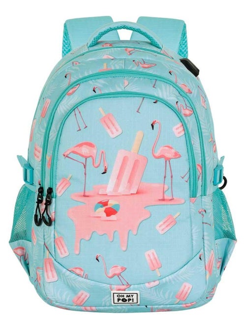 Sac à dos Running PLUS - Oh My Pop! Ice Flamingo - Turquoise - Taille Unique - Kiabi