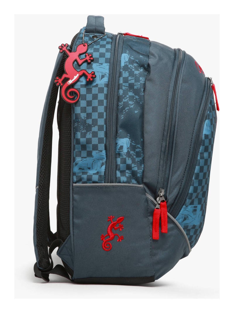 Sac à dos scolaire 14L Ligne Basic Caméléon. Intérieur 2 compartiments - CM1/CM2 Bleu Rouge - Kiabi