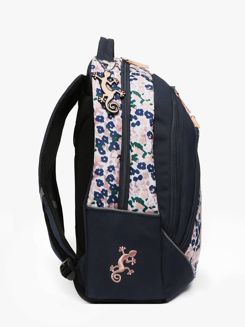 Sac à dos scolaire 14L Ligne Basic Caméléon. Intérieur 2 compartiments - CM1/CM2 Noir Rose clair - Kiabi