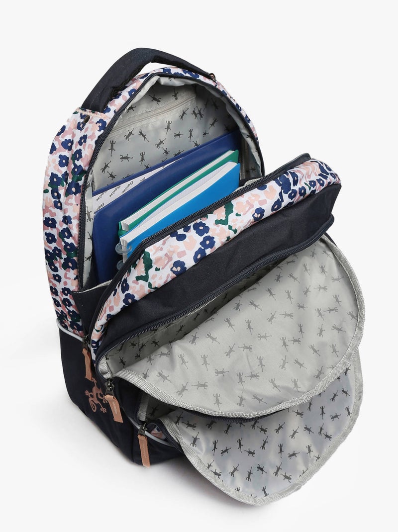 Sac à dos scolaire 14L Ligne Basic Caméléon. Intérieur 2 compartiments - CM1/CM2 Noir Rose clair - Kiabi