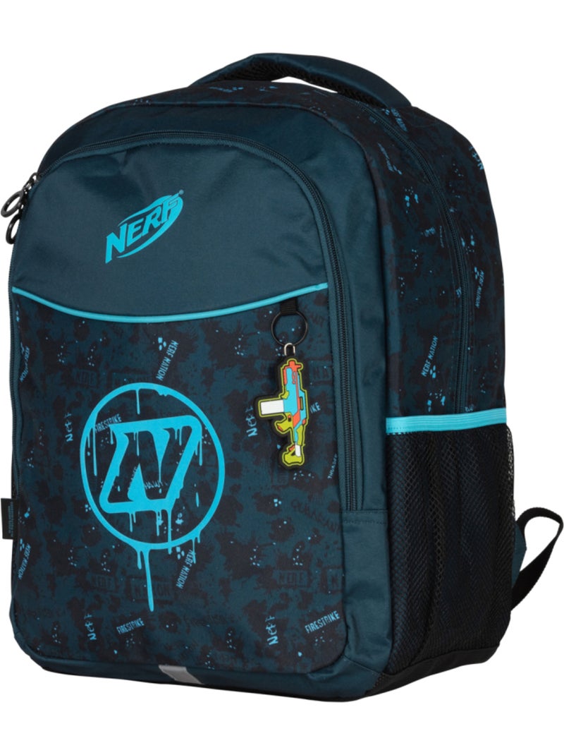 Sac à dos scolaire 2 compartiments grande capacité NERF Splash bleu Bleu - Kiabi
