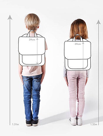 Sac à dos scolaire 39cm Ligne Basic Caméléon. Intérieur 2 compartiments - CP/CE1/CE2