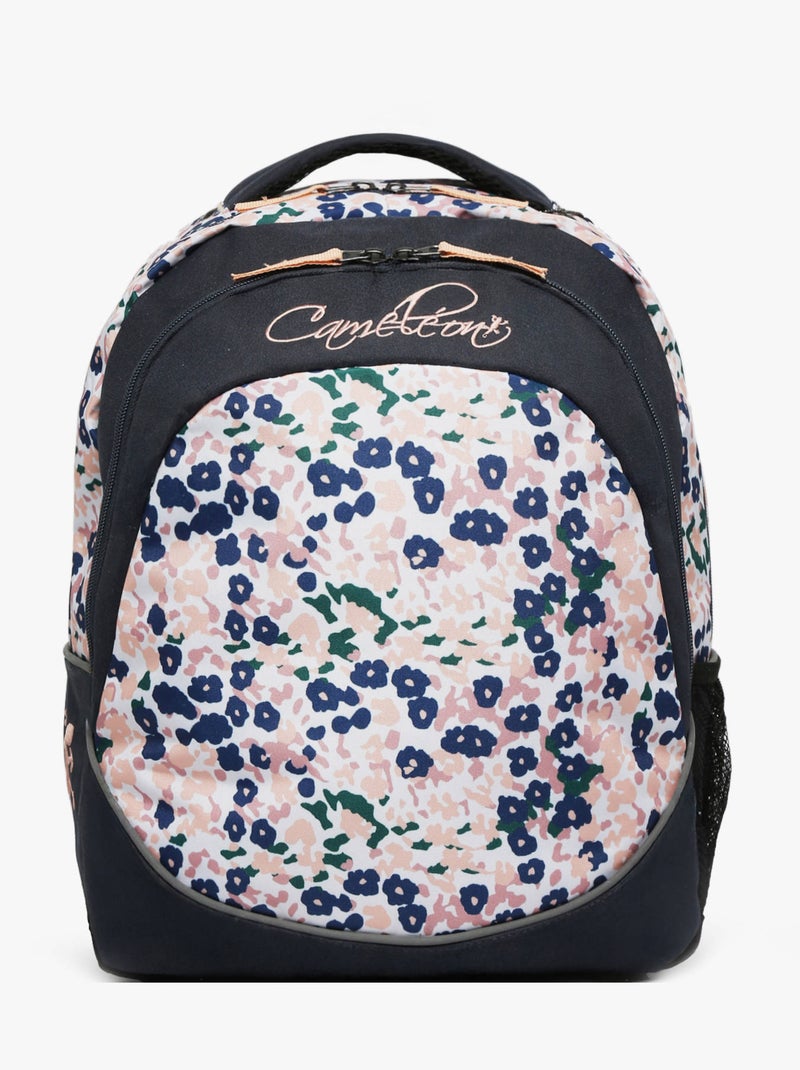 Sac à dos scolaire 39cm Ligne Basic Caméléon. Intérieur 2 compartiments - CP/CE1/CE2 Noir Rose clair - Kiabi