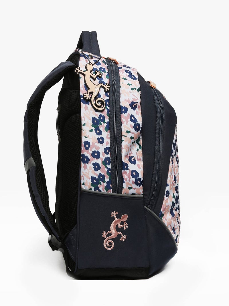 Sac à dos scolaire 39cm Ligne Basic Caméléon. Intérieur 2 compartiments - CP/CE1/CE2 Noir Rose clair - Kiabi