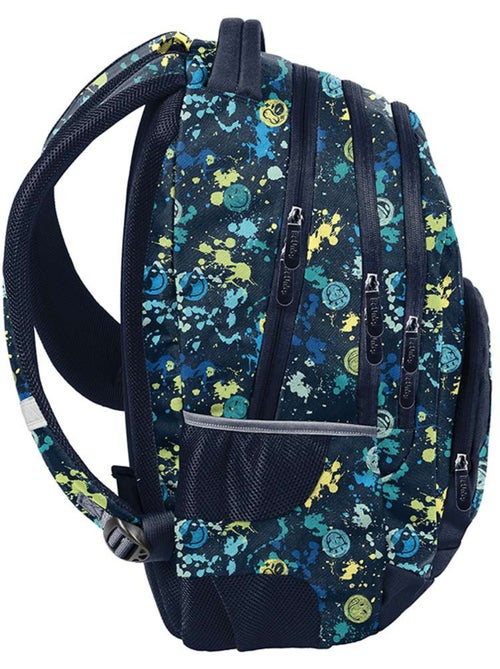 Sac à dos scolaire 40 cm motif éclaboussures Smiley World - Kiabi