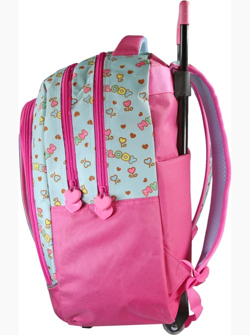 Sac à dos scolaire à roulettes 2 compartiments MY MELODY Birdy rose effet holographique - Kiabi Sac à dos scolaire à roulettes 2 compartiments MY MELODY Birdy rose effet holographique - Kiabi