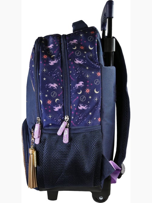 Sac à dos scolaire à roulettes fille 2 compartiments BELLA SARA bleu nuit - Kiabi Sac à dos scolaire à roulettes fille 2 compartiments BELLA SARA bleu nuit - Kiabi