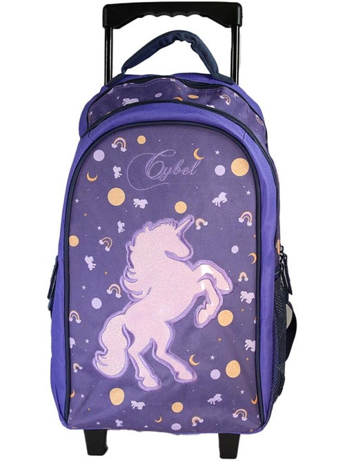 Sac à dos scolaire à roulettes fille Cybel Licorne violet 2 compartiments - Kiabi Sac à dos scolaire à roulettes fille Cybel Licorne violet 2 compartiments - Kiabi