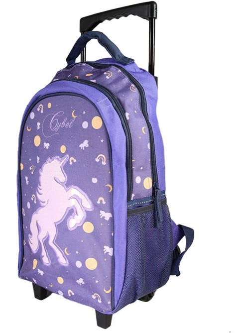 Sac à dos scolaire à roulettes fille Cybel Licorne violet 2 compartiments - Kiabi Sac à dos scolaire à roulettes fille Cybel Licorne violet 2 compartiments - Kiabi