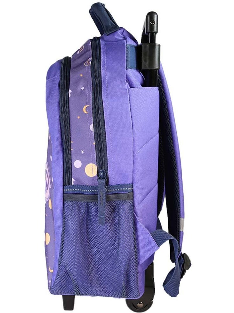Sac à dos scolaire à roulettes fille Cybel Licorne violet 2 compartiments Bleu marine - Kiabi