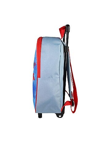 Sac à Dos Scolaire à Roulettes Maternelle Spider-Man - Bleu Ciel - 1 compartiment zippé - Bagtrotter