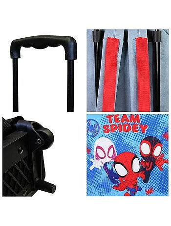 Sac à Dos Scolaire à Roulettes Maternelle Spider-Man - Bleu Ciel - 1 compartiment zippé - Bagtrotter