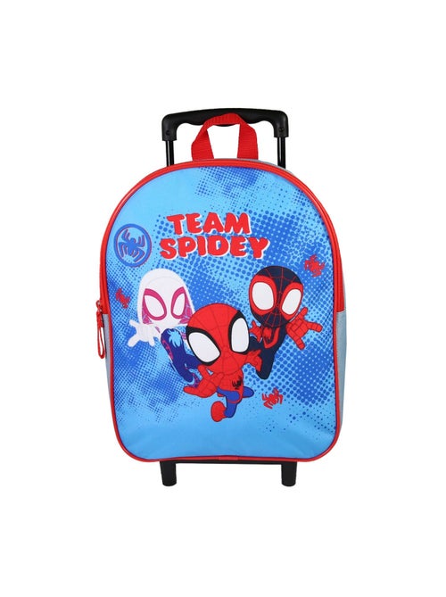 Sac à Dos Scolaire à Roulettes Maternelle Spider-Man - Bleu Ciel - 1 compartiment zippé - Bagtrotter - Kiabi