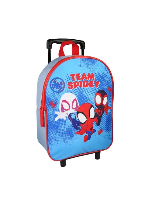 Sac à Dos Scolaire à Roulettes Maternelle Spider-Man - Bleu Ciel - 1 compartiment zippé - Bagtrotter - Kiabi