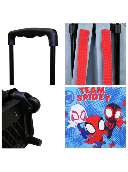 Sac à Dos Scolaire à Roulettes Maternelle Spider-Man - Bleu Ciel - 1 compartiment zippé - Bagtrotter - Kiabi