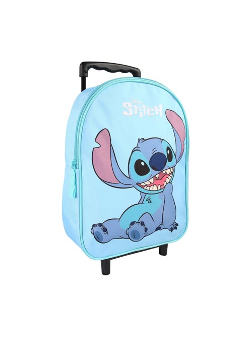 Sac à Dos Scolaire à Roulettes Maternelle Stitch - Bleu Clair - 1 compartiment zippé - Bagtrotter - Kiabi